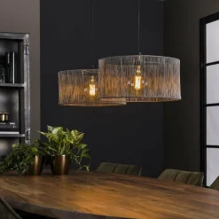 WoonStijl Hanglamp 2L stringshade metal