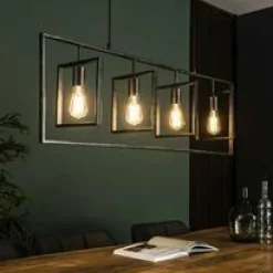 WoonStijl Hanglamp 4L Turn square / Charcoal