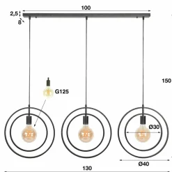 WoonStijl Hanglamp 3L Turn around