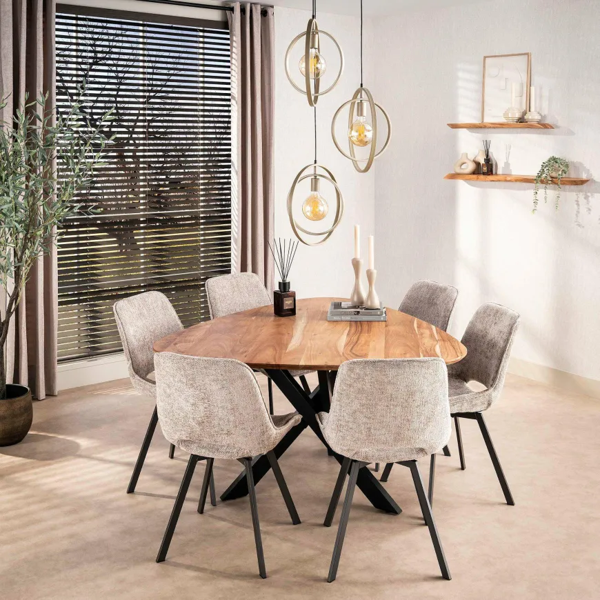 WoonStijl Hanglamp 3L Turn around getrapt beige