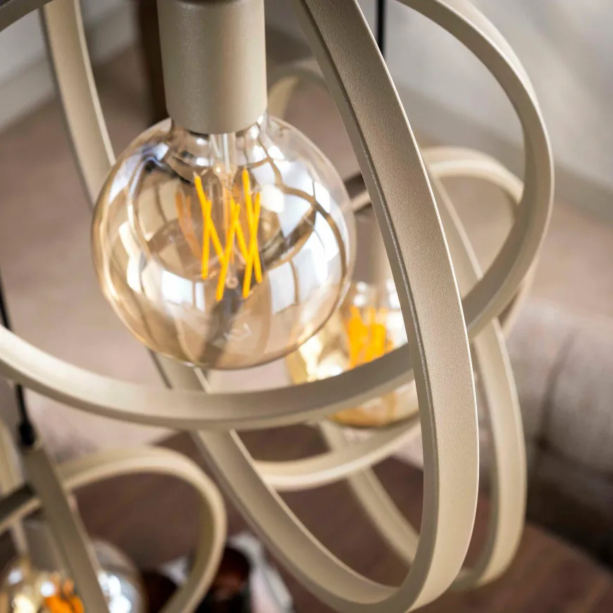 WoonStijl Hanglamp 3L Turn around getrapt beige