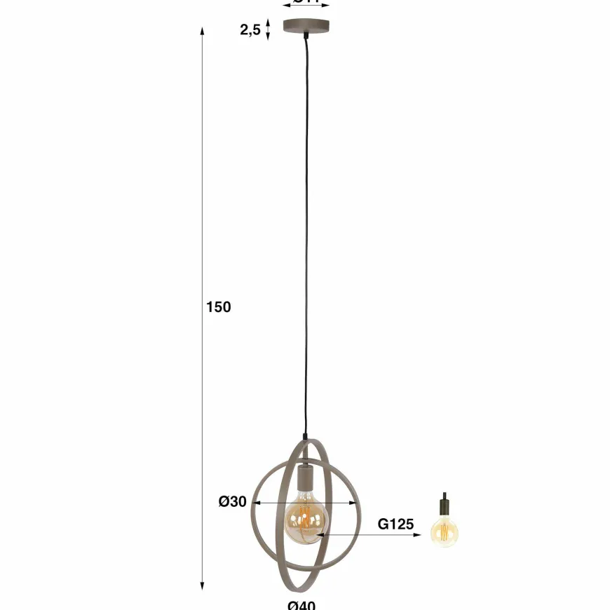 WoonStijl Hanglamp 1L Turn around beige