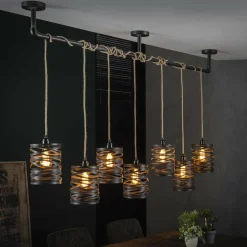 WoonStijl Hanglamp 7L twist wikkel XL / Slate grey