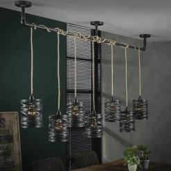WoonStijl Hanglamp 7L twist wikkel XL / Slate grey