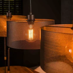WoonStijl Hanglamp Mesh round met 3 lampen