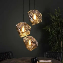 WoonStijl Hanglamp Rock Chromed glas Getrapt 3L