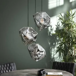 WoonStijl Hanglamp Rock Chromed glas Getrapt 3L