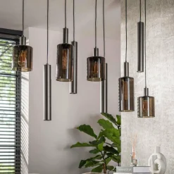WoonStijl Hanglamp Sepiora 5+4-lichts Sienna bruin