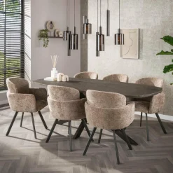 WoonStijl Hanglamp Sepiora 5+4-lichts Sienna bruin