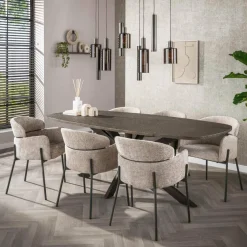 WoonStijl Hanglamp Sepiora 5+4-lichts Sienna bruin