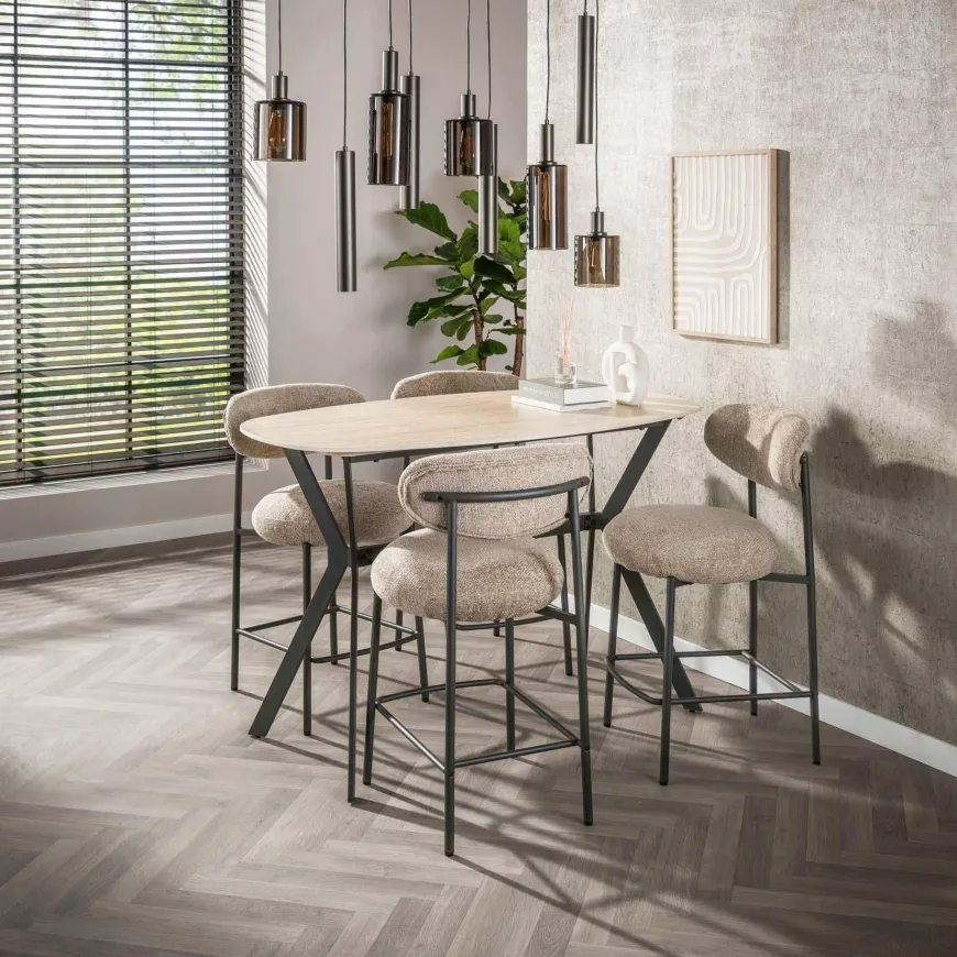 WoonStijl Hanglamp Sepiora 5+4-lichts Sienna bruin