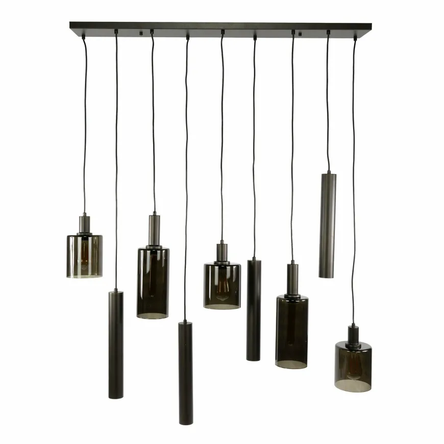 WoonStijl Hanglamp Sepiora 5+4-lichts Sienna bruin