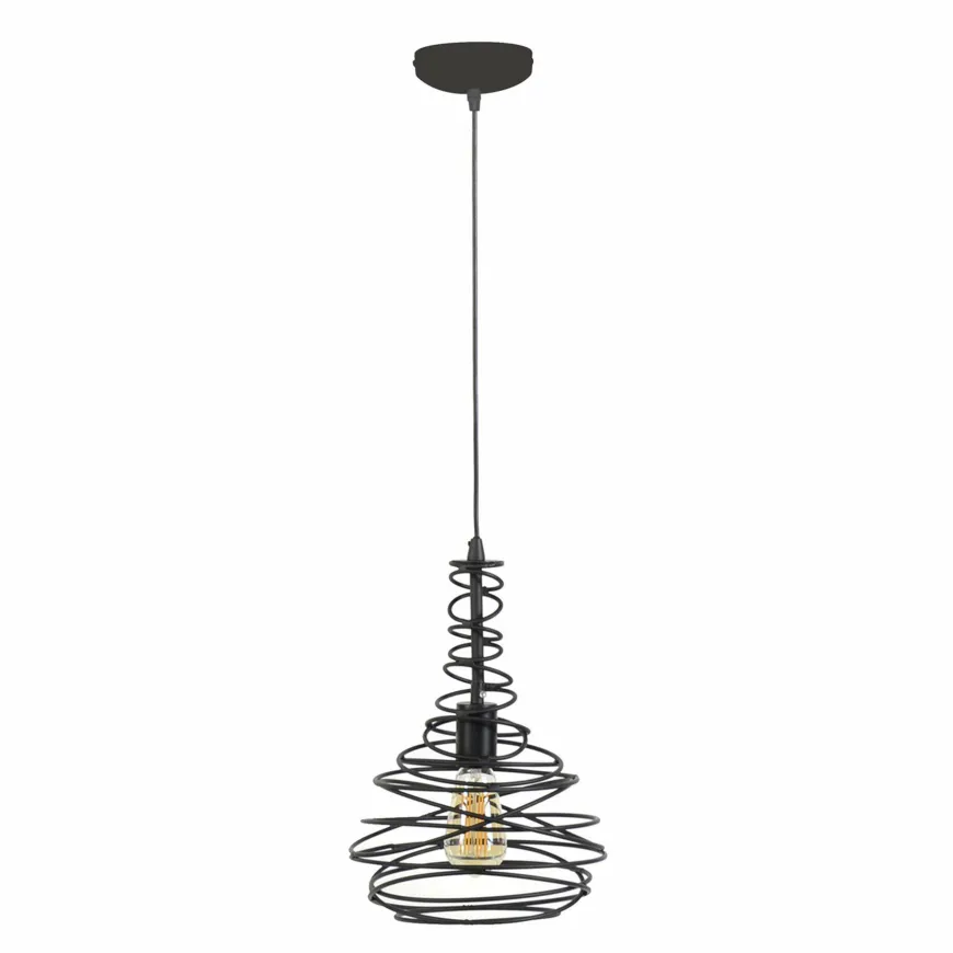 WoonStijl Hanglamp 1x Ø25 kegel spinn / Zwart