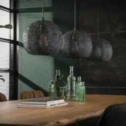 WoonStijl Hanglamp 3x armor half rond / Zwart bruin
