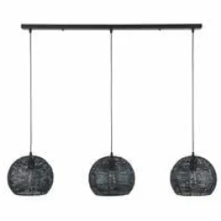 WoonStijl Hanglamp 3x armor half rond / Zwart bruin