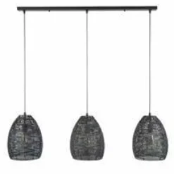 WoonStijl Hanglamp 3x armor ovaal / Zwart bruin