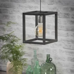 WoonStijl Hanglamp 25x25 vierkante buis / Zilver