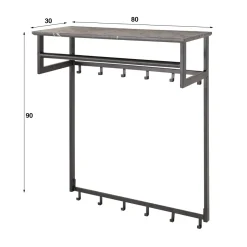 WoonStijl Kapstok Ceramic roede 12 haaks