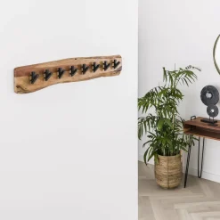 WoonStijl Kapstok edge 8 haken / Massief acacia naturel
