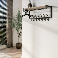 WoonStijl Kapstok Terra roede en hoedenplank 2x7 haken