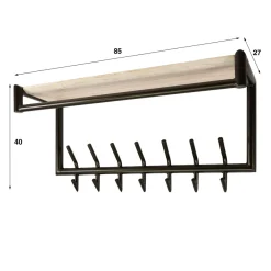 WoonStijl Kapstok Terra roede en hoedenplank 2x7 haken