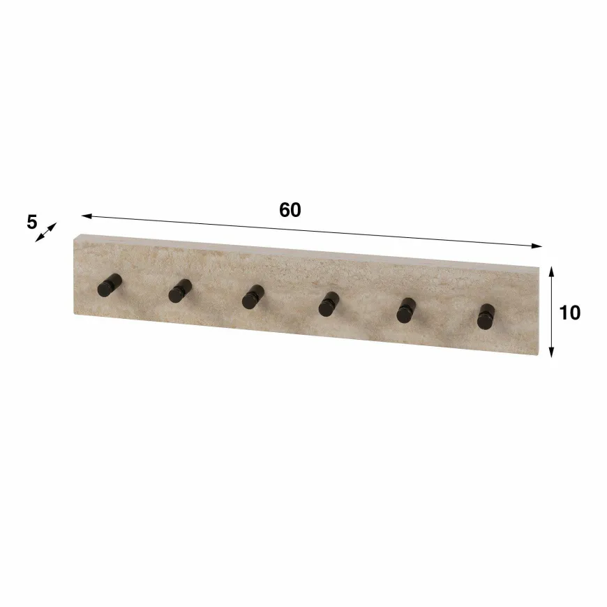 WoonStijl Kapstok Travino 6 haken - 60 cm