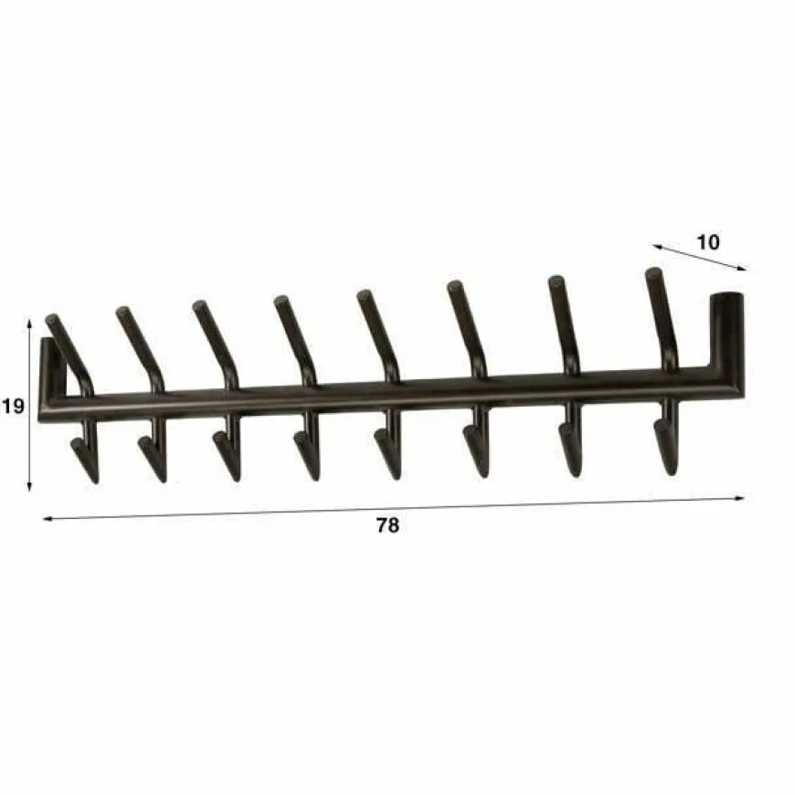 WoonStijl Kapstok Tubo 2x8 haken bruin
