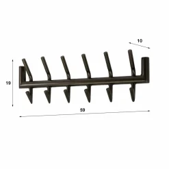 WoonStijl Kapstok Tubo 2x6 haken bruin