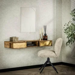 WoonStijl Kaptafel 2L brass