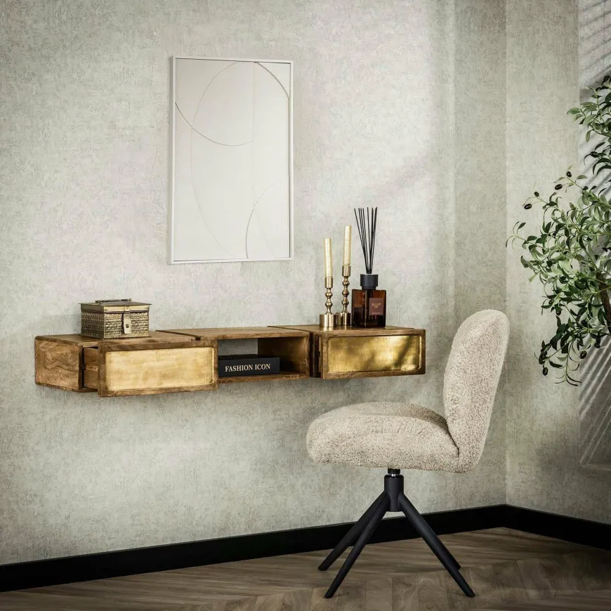WoonStijl Kaptafel 2L brass