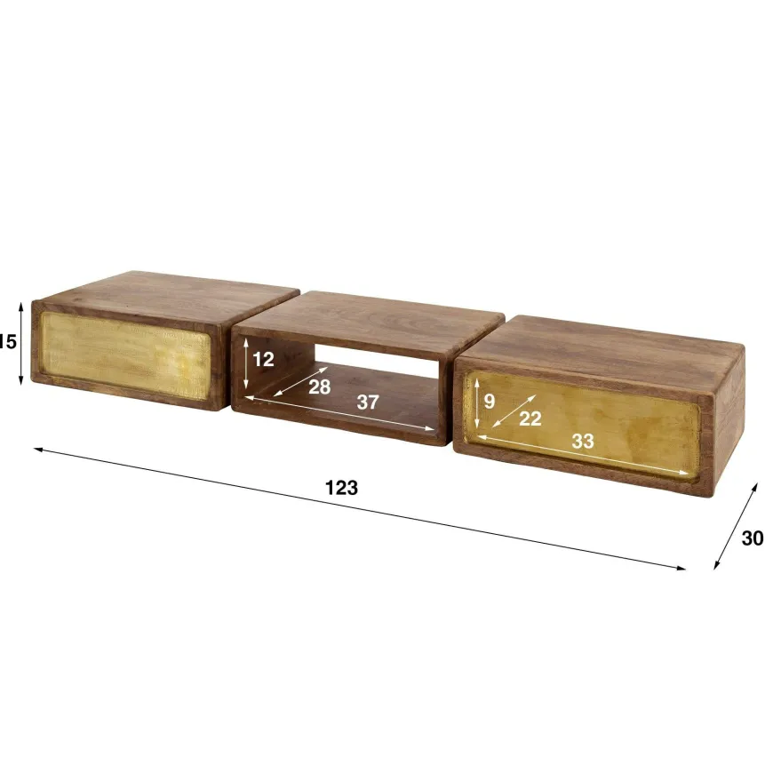 WoonStijl Kaptafel 2L brass