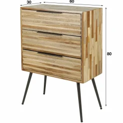 WoonStijl Ladekast 3L Teca strip