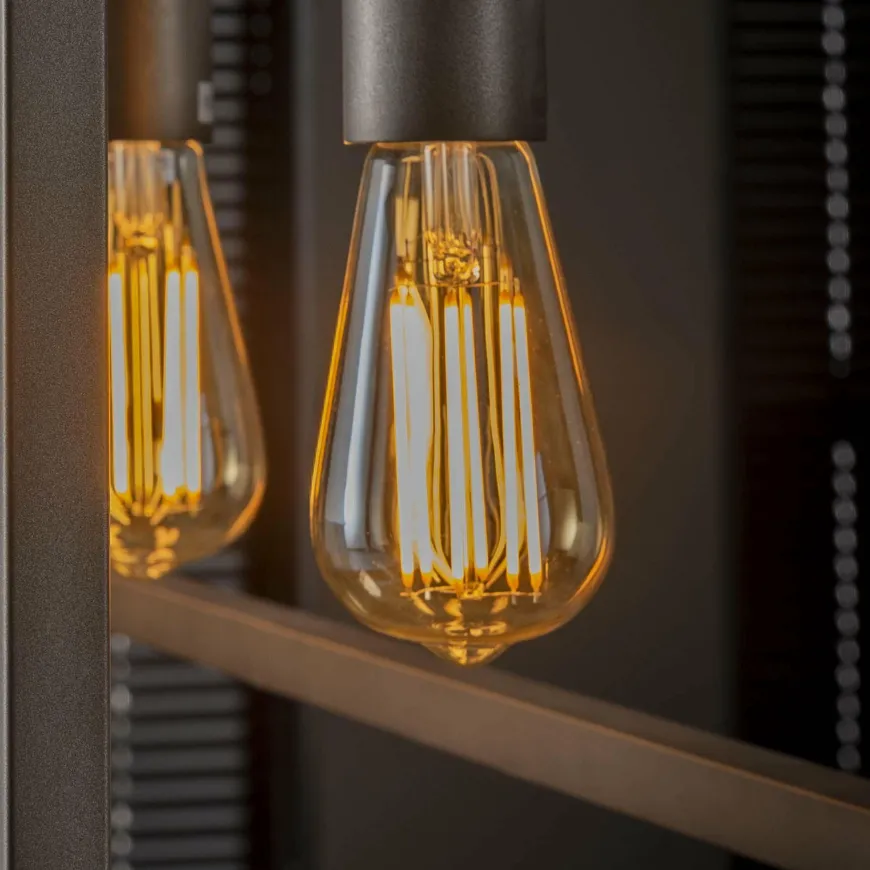 WoonStijl Lichtbron LED filament druppel - E27 6W 2100K 450lm dimbaar / Amberkleurig glas