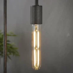 WoonStijl Lichtbron LED filament buis 18 5 cm - E27 4W 2100K 280lm dimbaar / Amberkleurig glas