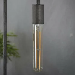WoonStijl Lichtbron LED filament buis 18 5 cm - E27 4W 2100K 280lm dimbaar / Amberkleurig glas