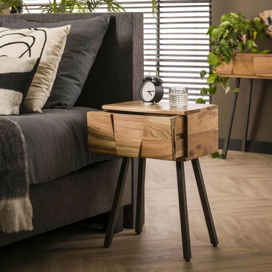 WoonStijl Nachtkastje / bijzettafel Demn acacia