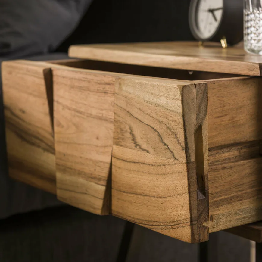 WoonStijl Nachtkastje / bijzettafel Demn acacia