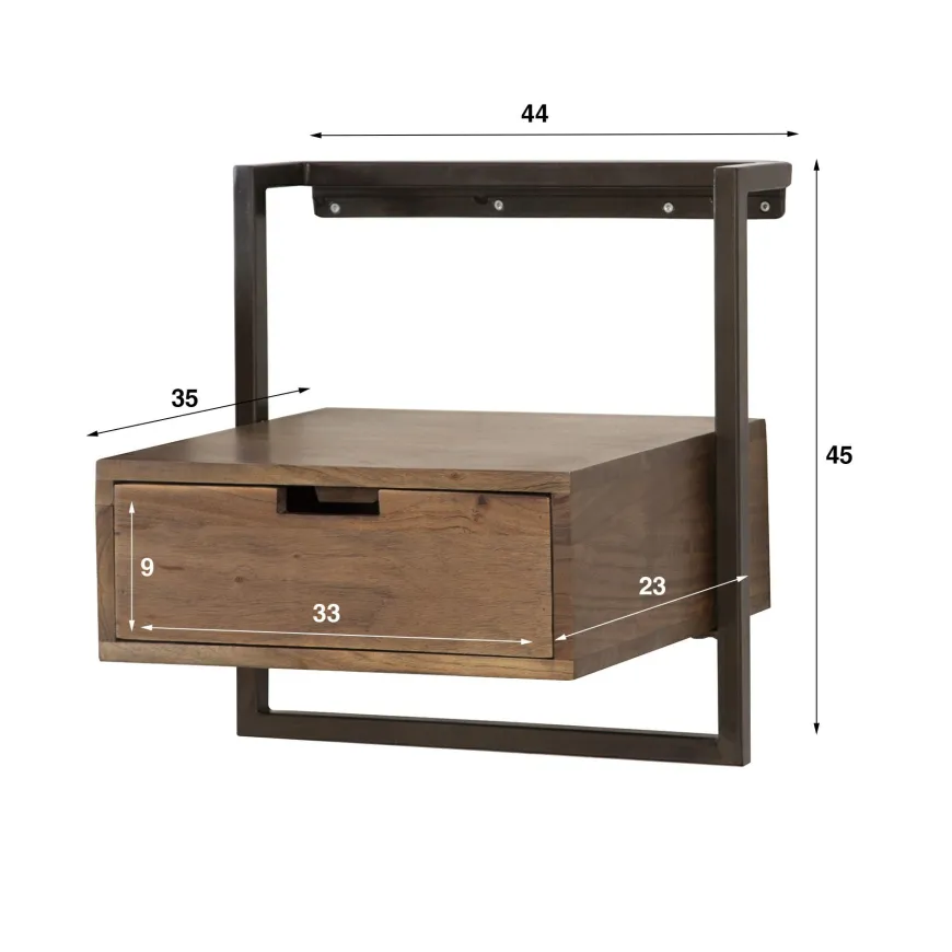 WoonStijl Nachtkastje air solid acacia bruin