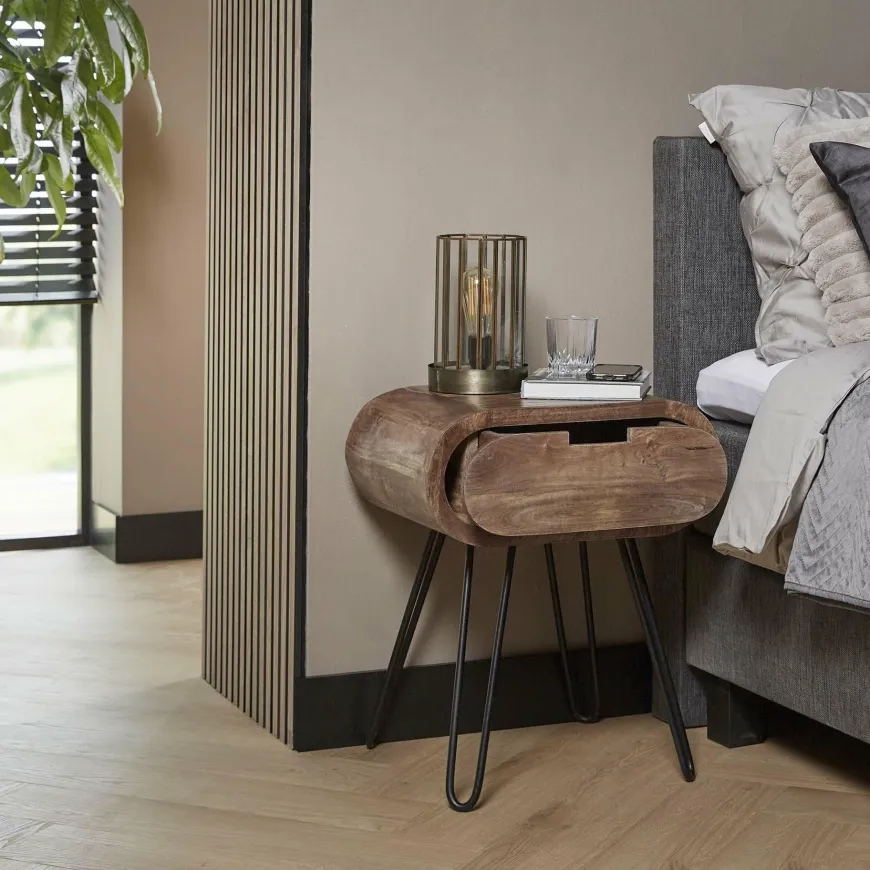 WoonStijl Nachtkastje barrel met 1 lade
