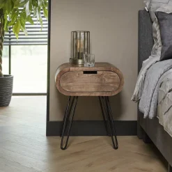 WoonStijl Nachtkastje barrel met 1 lade