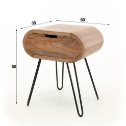 WoonStijl Nachtkastje barrel met 1 lade