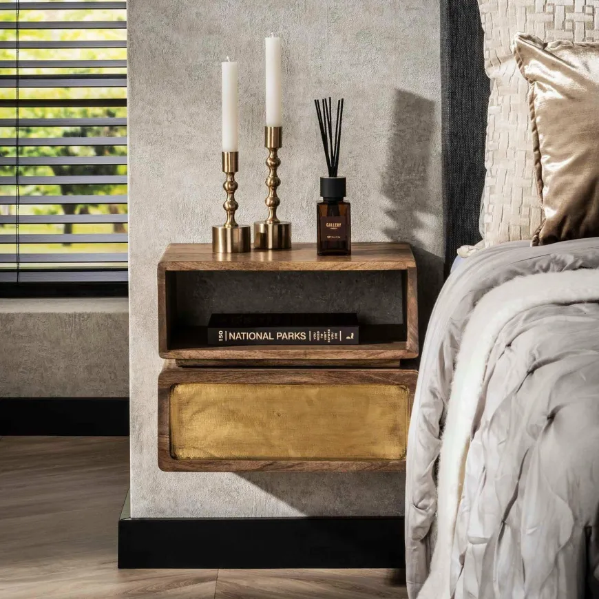 WoonStijl Nachtkastje 1L brass