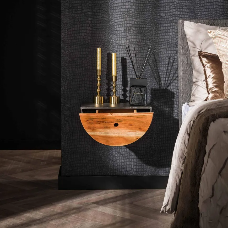 WoonStijl Nachtkastje 1L set van 2 half moon