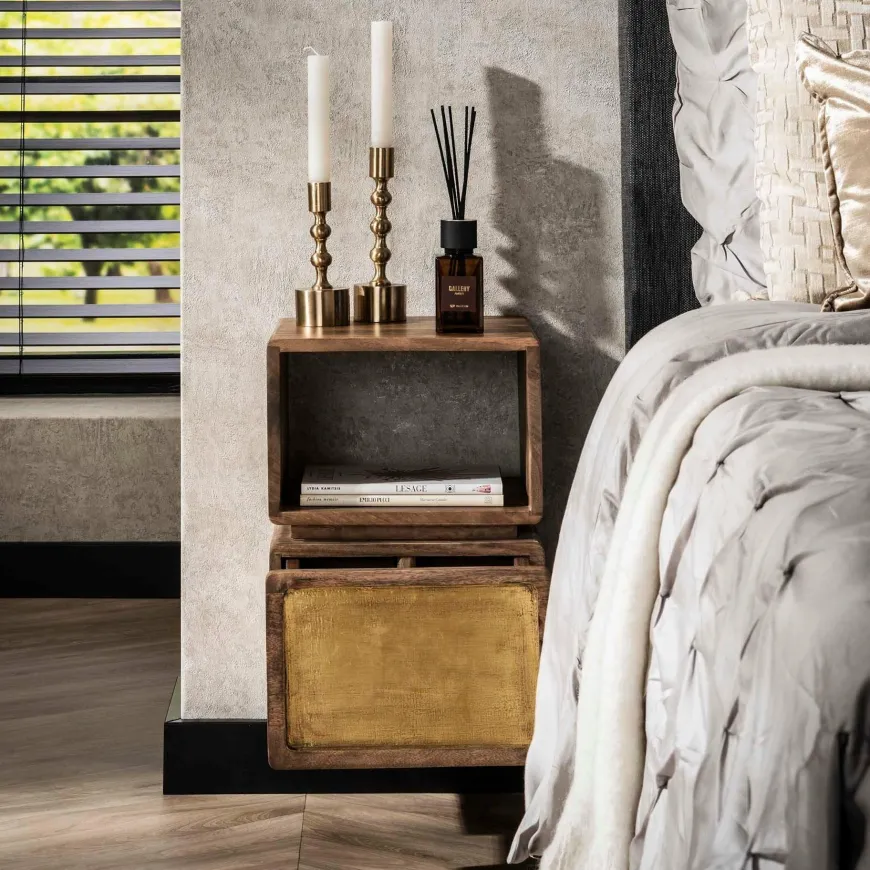 WoonStijl Nachtkastje 1L XS brass