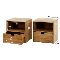 WoonStijl Nachtkastje set van 2 XS hangend flat