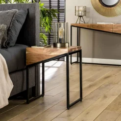 WoonStijl Nachtkastje Slice 1 lade set van 2 / Massief acacia naturel
