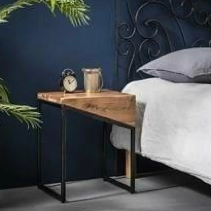 WoonStijl Nachtkastje Slice 1 lade set van 2 / Massief acacia naturel