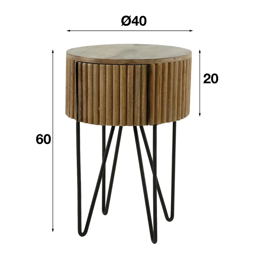 WoonStijl Nachtkastje tweak rond met 1 lade