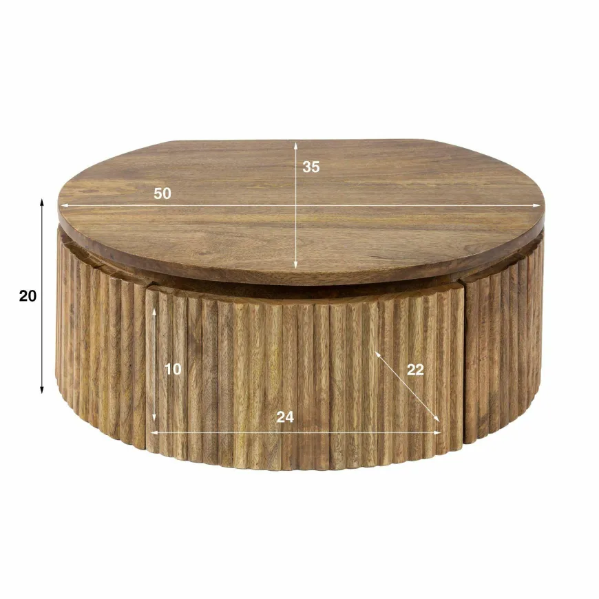 WoonStijl Nachtkastje wave rond