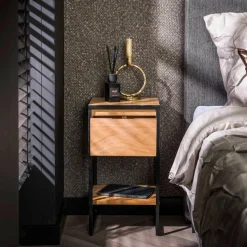 WoonStijl Nachtkastje XS straight wood met 1 lade